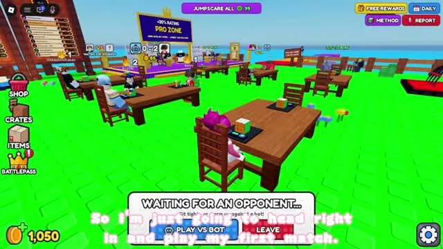 Player seated at a table with a Waiting for an opponent prompt
